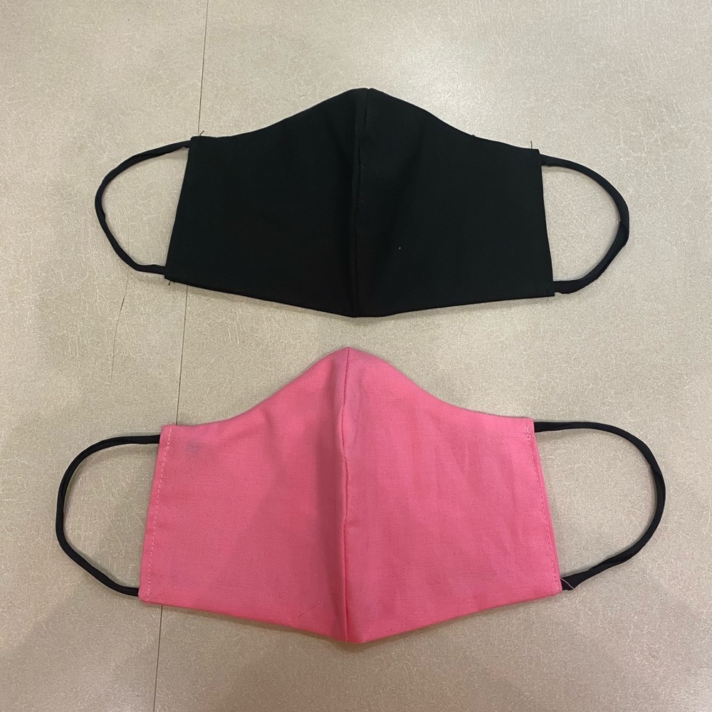 2 Face Masks His and Hers. Black/Pink. Handmade.